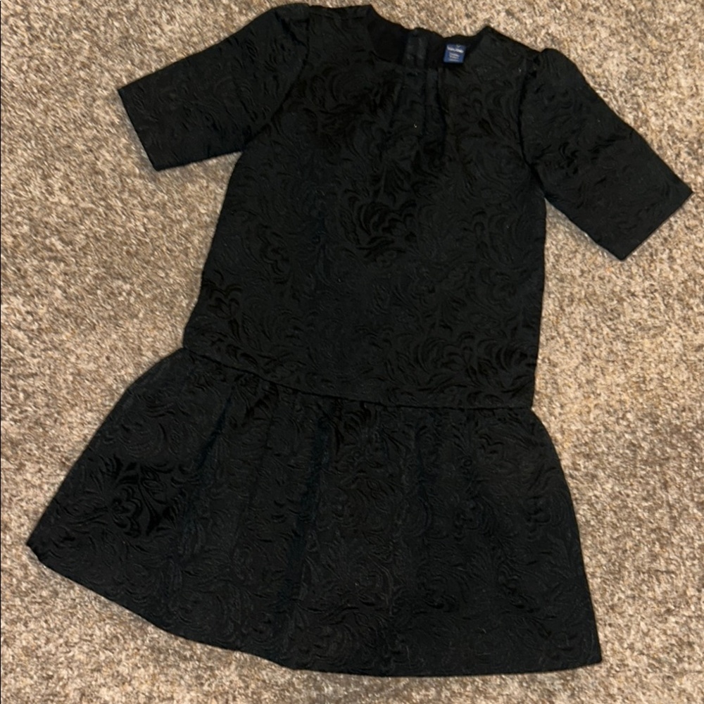 BABY GAP Girls Black Textured Short Sleeve Dress s 5T